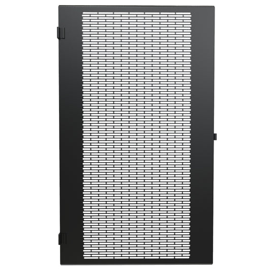 Hammond HWCVD3027UBK 64% Airflow Vented Locking Door for 30" Wide HWC 27U Cabinet, 16-Gauge Steel, RAL 9005 Black, Reversible Hinges, Two Keys.
