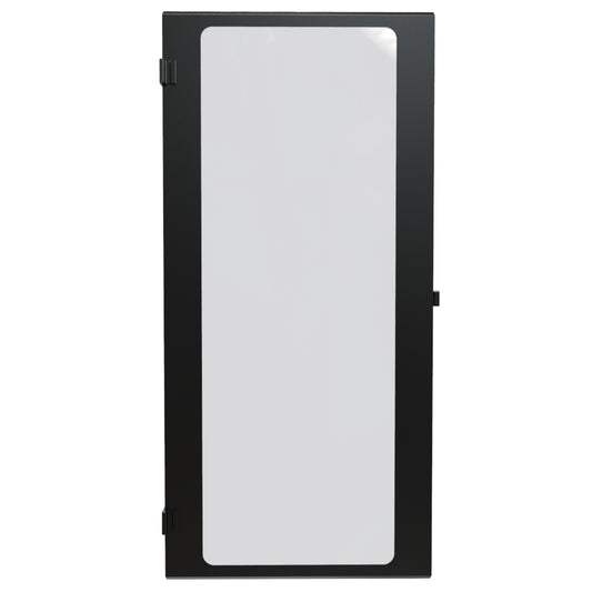 Hammond HWCWD2427UBK Tinted Acrylic Window Locking Door for 24" Wide HWC 27U Cabinet, 16-Gauge Steel, RAL 9005 Black, Reversible Hinges, Two Keys.