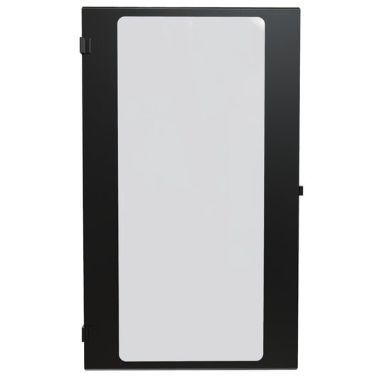 Hammond HWCWD3027UBK Tinted Acrylic Window Locking Door for 30" Wide HWC 27U Cabinet, 16-Gauge Steel, RAL 9005 Black, Reversible Hinges, Two Keys.