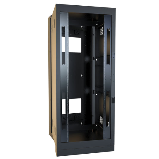 Hammond HWF3036U36BK Window Locking Door for 30" Wide HWF 36U Cabinet, Black Powder-Coated Steel.