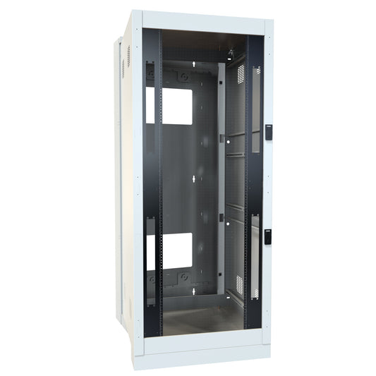 Hammond HWF3036U36WH Window Locking Door for 30" Wide HWF 36U Cabinet, White Powder-Coated Steel.