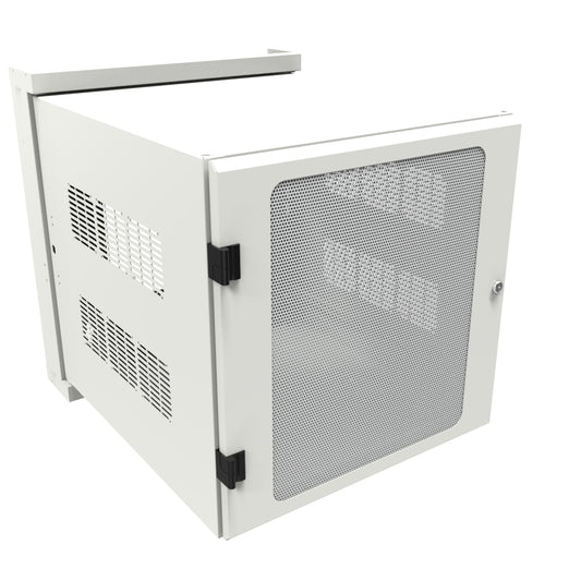 Hammond HWM2412U26WH 12U Swing-Out Wall-Mount Rack Cabinet with Vented Door, 350 lb Capacity, White, 27.75" H x 24.68" W x 31.18" D.