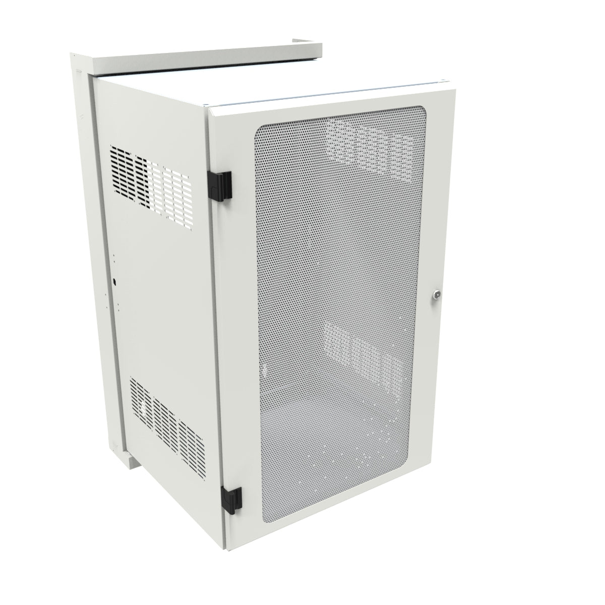 Hammond HWM2420U20WH 20U Swing-Out Wall-Mount Rack Cabinet with Vented Door, 350 lb Capacity, White, 41.75" H x 24.68" W x 25.18" D.