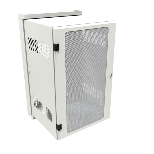 Hammond HWM2420U20WH 20U Swing-Out Wall-Mount Rack Cabinet with Vented Door, 350 lb Capacity, White, 41.75" H x 24.68" W x 25.18" D.