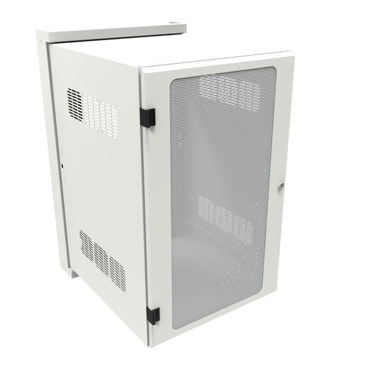 Hammond HWM2420U26WH 20U Swing-Out Wall-Mount Rack Cabinet with Vented Door, 350 lb Capacity, White, 41.75" H x 24.68" W x 31.18" D.