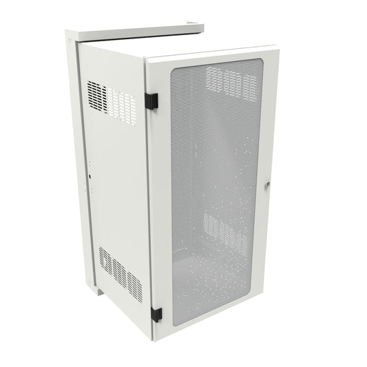 Hammond HWM2424U20WH 24U Swing-Out Wall-Mount Rack Cabinet with Vented Door, 350 lb Capacity, White, 48.75" H x 24.68" W x 25.18" D.