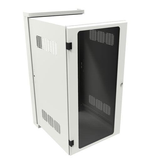 Hammond HWM2424U26WDWH 24U Swing-Out Wall-Mount Rack Cabinet with Window Door, 350 lb Capacity, White, 48.81" H x 24.68" W x 31.18" D.