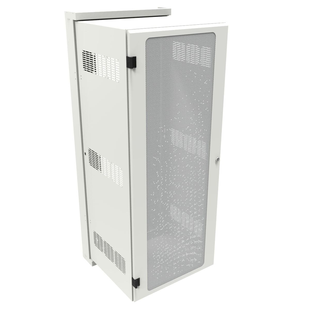 Hammond HWM2432U20WH 32U Swing-Out Wall-Mount Rack Cabinet with Vented Door, 350 lb Capacity, White, 62.75" H x 24.68" W x 25.18" D.