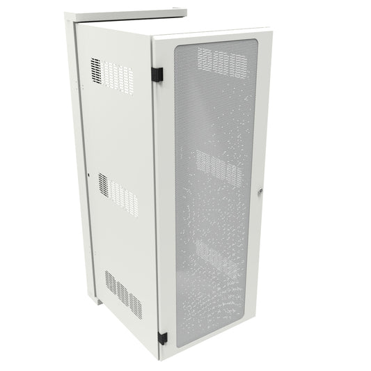 Hammond HWM2432U26WH 32U Swing-Out Wall-Mount Rack Cabinet with Vented Door, 350 lb Capacity, White, 62.75" H x 24.68" W x 31.18" D.