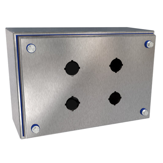 Hammond HYMPB4SS Hygienic N4X Stainless Steel Pushbutton Enclosure 22mm 4PB (9.94" x 6.88" x 4.00")