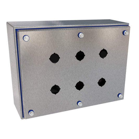 Hammond HYMPB6SS Hygienic N4X Stainless Steel Pushbutton Enclosure 22mm 6PB (11.94" x 8.88" x 4.00")