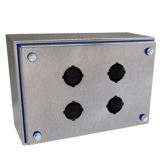 Hammond HYPB4SS Hygienic N4X Stainless Steel Pushbutton Enclosure 30mm 4PB (9.94" x 6.88" x 4.00")