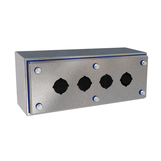 Hammond HYPB4VSS Hygienic N4X Stainless Steel Pushbutton Enclosure 30mm 4PB Vert (11.94" x 4.88" x 4.00")