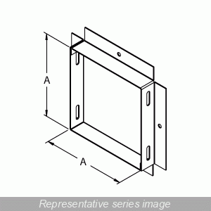 Hammond CWAD6 Type 1 Wireway Box Connector Adapter for 6" x 6" Wireway, ANSI 61 Gray Painted Steel.