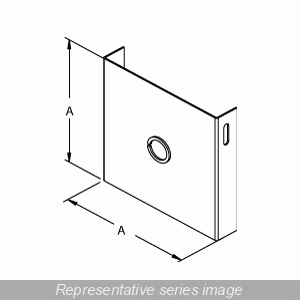 Hammond CWCP10 Closing Plate for 10" x 10" Type 1 Wireway, with Dual 1/2" and 3/4" Knockouts, ANSI 61 Gray Painted Steel.