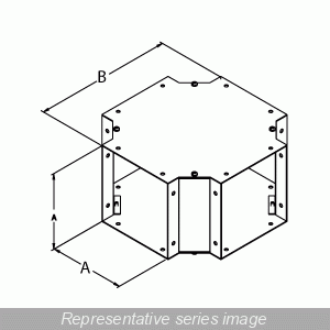 Hammond CWCF6G Cross Fitting for 6" x 6" Type 1 Wireway, Unpainted Galvanized Steel.