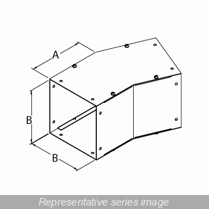 Hammond CWEL222 22.5° Elbow for 2.5" x 2.5" Type 1 Wireway, ANSI 61 Gray Painted Steel.