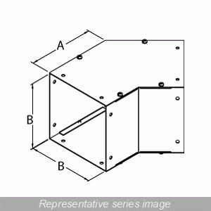 Hammond CWEL245G 45° Elbow for 2.5" x 2.5" Type 1 Wireway, Unpainted Galvanized Steel.