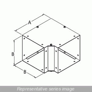 Hammond CWEL290 90° Elbow for 2.5" x 2.5" Type 1 Wireway, ANSI 61 Gray Painted Steel.
