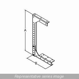Hammond CWHD12 Ceiling-Mount Bracket Hanger for 12" x 12" Type 1 Wireway, ANSI 61 Gray Painted Steel.