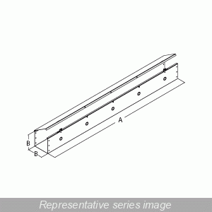 Hammond CWST296 Type 1 Lay-In Hinge-Cover Wireway with Knockouts, 2.5" x 2.5" x 96", Painted Steel, ANSI 61 Gray.