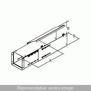 Hammond CWTL4 Type 1 Adjustable Telescope Fitting for 4" x 4" Lay-In Wireway, Painted Steel, ANSI 61 Gray.