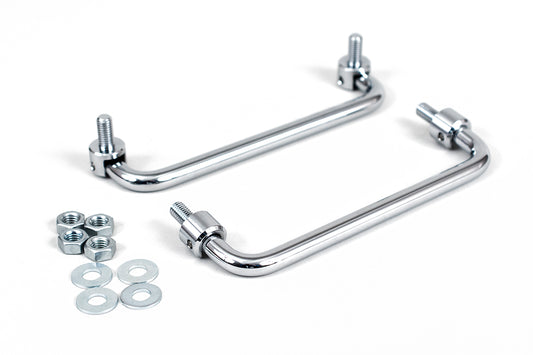 Hammond M286-8 Spring-Locked Folding Handle Pair, Chrome-Plated Steel, 6.00" L x 1.73" H, 6.70" Mounting Centers, Hardware Included.