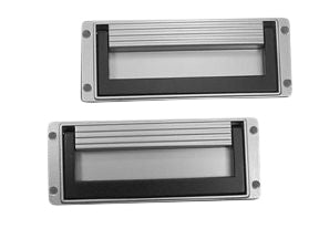 Hammond M3255-2001 Folding Black Aluminum Handle with Silver Tray, 7.60" L x 3.00" H, 220 lb/Pair, Hardware Included, Pair.