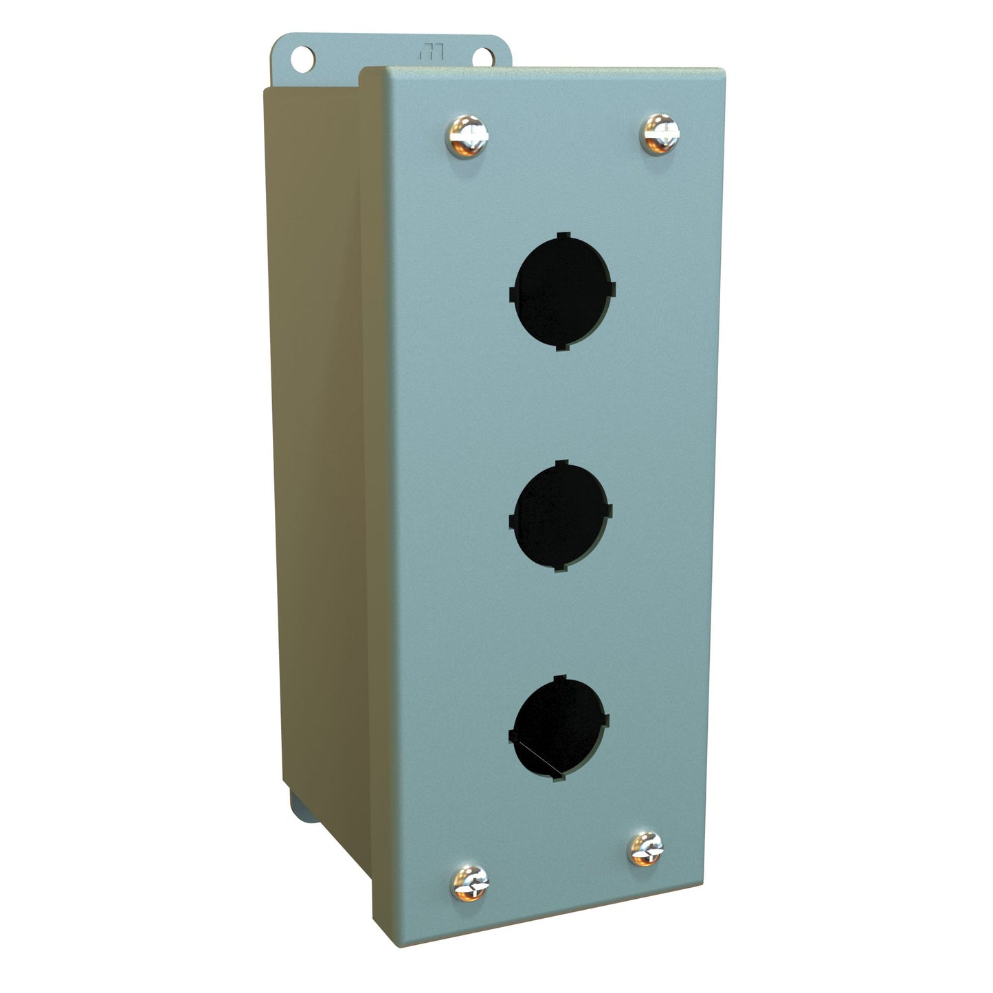 Hammond MPB3 Pushbutton Enclosure - 3 PB x 22.5mm - Steel/Gray (7.00" x 2.75" x 3.50")