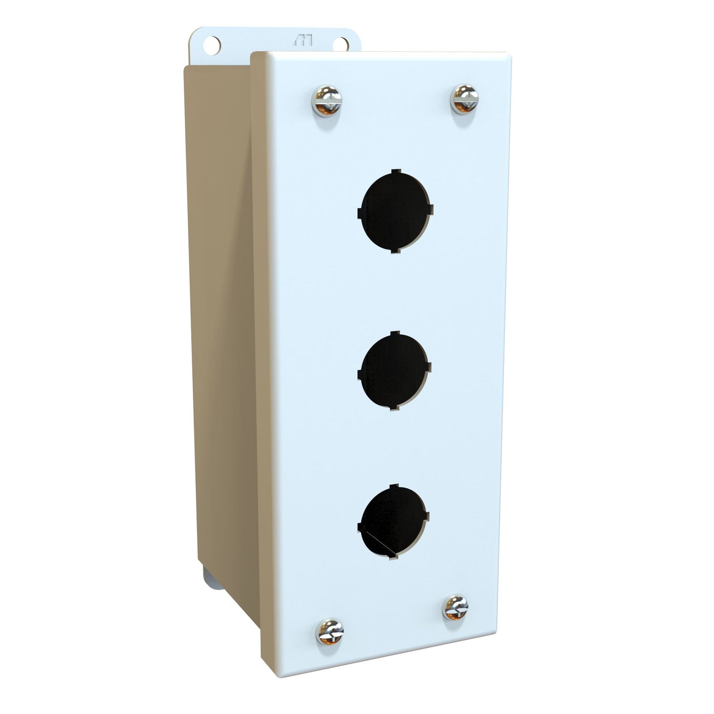 Hammond MPB3LG Pushbutton Enclosure - 3 PB x 22mm - Steel/Light Gray (7.00" x 2.75" x 3.50")