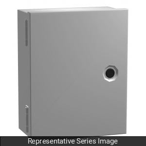 Hammond N1J12104 N1 Wallmount Enclosure w/Panel - 12" x 10" x 4" - Steel/Gray