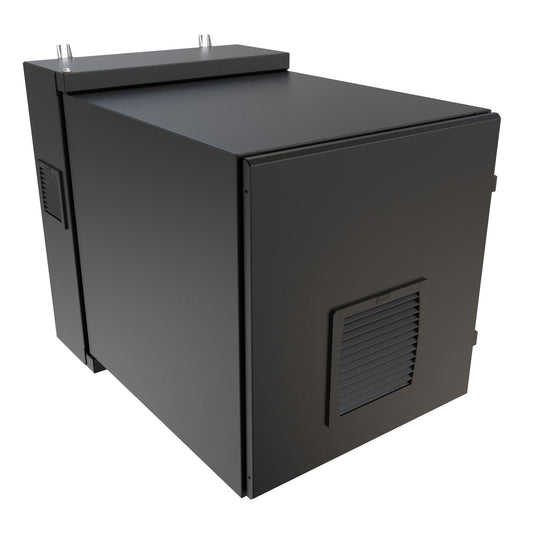 Hammond NWC12U2436SFBK 12U Environmental Wall-Mount Cabinet, Type 12/IP56, Solid Door, Filters Included, 31.77" H x 24.50" W x 36.22" D, Black.