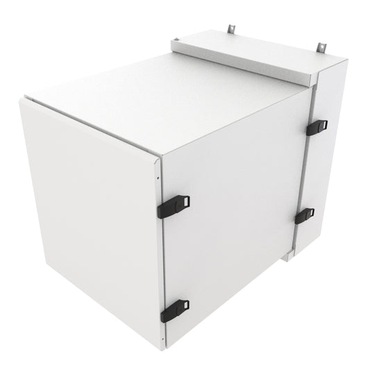 Hammond NWC12U2436SNLG 12U Environmental Wall-Mount Cabinet, Type 12/IP56, Solid Door, No Climate Control, 31.77" H x 24.50" W x 36.22" D, Light Gray.