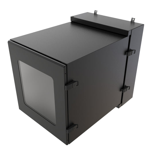 Hammond NWC12U2436WNBK 12U Environmental Wall-Mount Cabinet, Type 12/IP56, Window Door, No Climate Control, 31.77" H x 24.50" W x 36.22" D, Black.