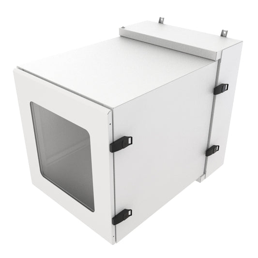 Hammond NWC12U2436WNLG 12U Environmental Wall-Mount Cabinet, Type 12/IP56, Window Door, No Climate Control, 31.77" H x 24.50" W x 36.22" D, Light Gray.