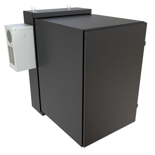 Hammond NWC18U2436SABK 18U Environmental Wall-Mount Cabinet, Type 12/IP56, Solid Door, Air Conditioner Included, 42.27" H x 24.50" W x 36.22" D, Black.