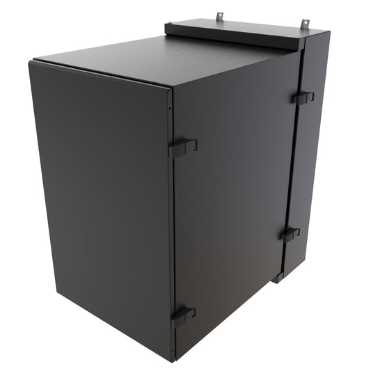 Hammond NWC18U2436SNBK 18U Environmental Wall-Mount Cabinet, Type 12/IP56, Solid Door, No Climate Control, 42.27" H x 24.50" W x 36.22" D, Black.