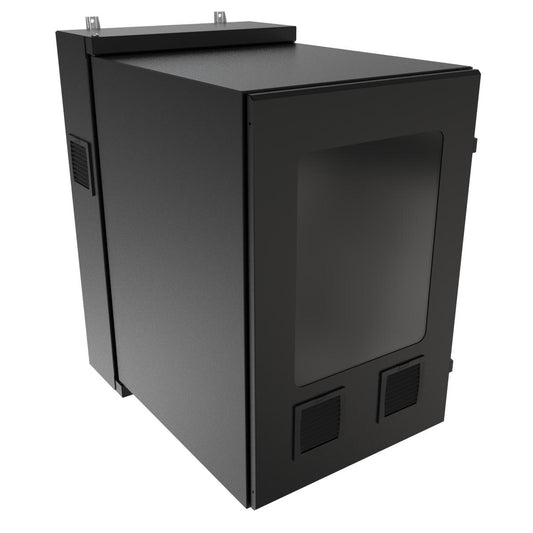 Hammond NWC18U2436WFBK 18U Environmental Wall-Mount Cabinet, Type 12/IP56, Window Door, Filters Included, 42.27" H x 24.50" W x 36.22" D, Black.