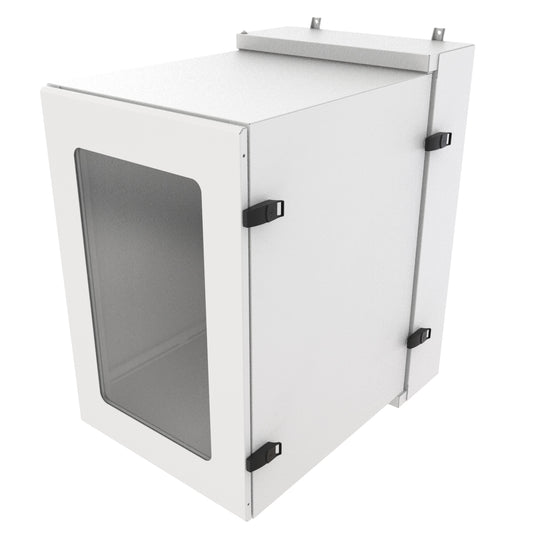 Hammond NWC18U2436WNLG 18U Environmental Wall-Mount Cabinet, Type 12/IP56, Window Door, No Climate Control, 42.27" H x 24.50" W x 36.22" D, Light Gray.