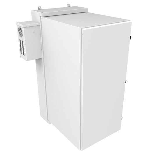 Hammond NWC27U2436SALG 27U Environmental Wall-Mount Cabinet, Type 12/IP56, Solid Door, Air Conditioner Included, 58.02" H x 24.50" W x 36.22" D, Light Gray.