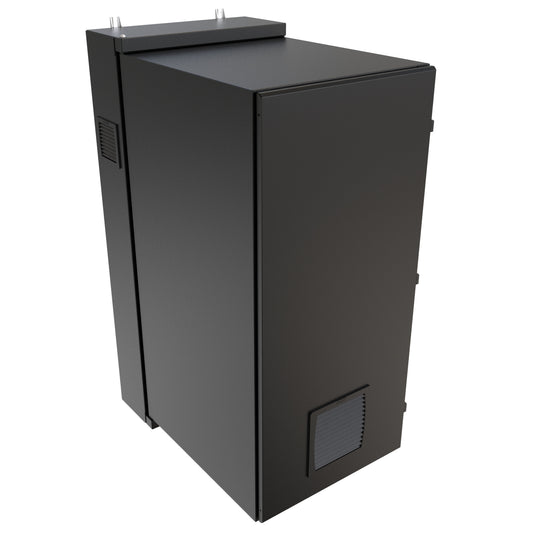 Hammond NWC27U2436SFBK 27U Environmental Wall-Mount Cabinet, Type 12/IP56, Solid Door, Filters Included, 58.02" H x 24.50" W x 36.22" D, Black.