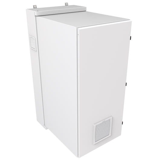 Hammond NWC27U2436SFLG 27U Environmental Wall-Mount Cabinet, Type 12/IP56, Solid Door, Filters Included, 58.02" H x 24.50" W x 36.22" D, Light Gray.