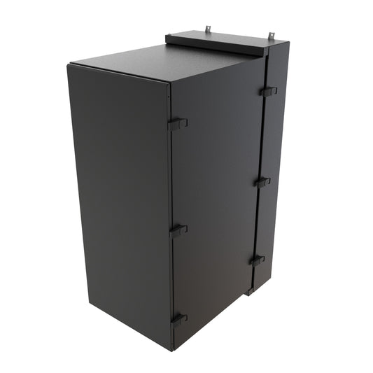 Hammond NWC27U2436SNBK 27U Environmental Wall-Mount Cabinet, Type 12/IP56, Solid Door, No Climate Control, 58.02" H x 24.50" W x 36.22" D, Black.