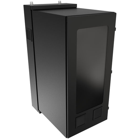 Hammond NWC27U2436WFBK 27U Environmental Wall-Mount Cabinet, Type 12/IP56, Window Door, Filters Included, 58.02" H x 24.50" W x 36.22" D, Black.