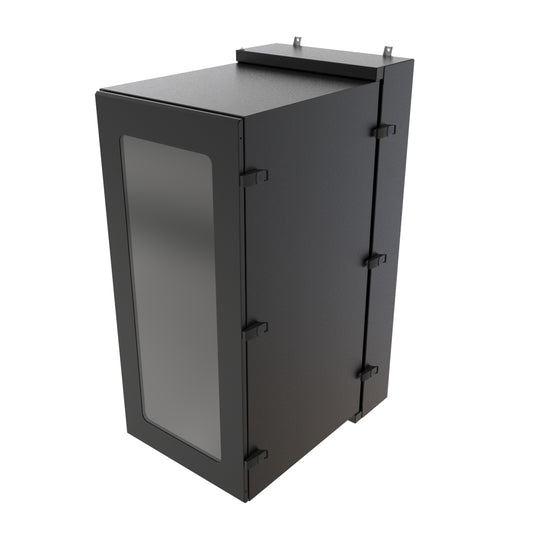 Hammond NWC27U2436WNBK 27U Environmental Wall-Mount Cabinet, Type 12/IP56, Window Door, No Climate Control, 58.02" H x 24.50" W x 36.22" D, Black.