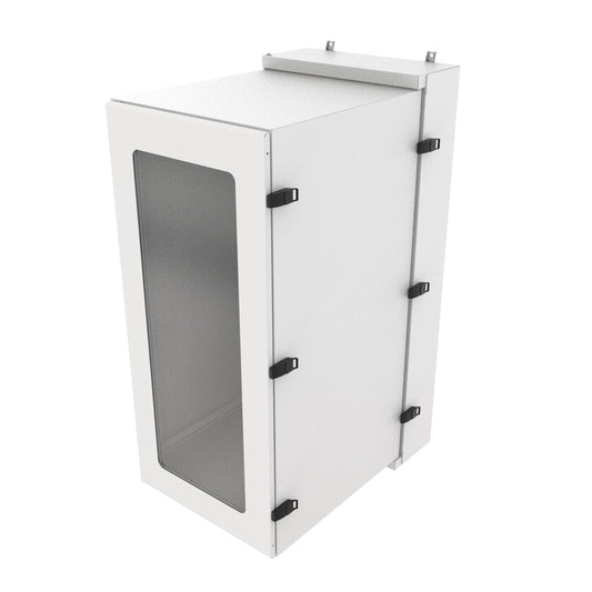 Hammond NWC27U2436WNLG 27U Environmental Wall-Mount Cabinet, Type 12/IP56, Window Door, No Climate Control, 58.02" H x 24.50" W x 36.22" D, Light Gray.