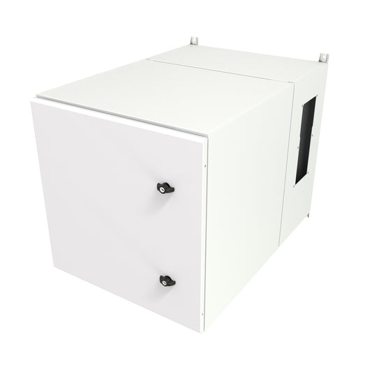Hammond NWM12U2536SALG 12U Outdoor Wall-Mount Cabinet, Type 3R/4, Solid Door, AC Ready, 28.45" H x 25.00" W x 37.49" D, Light Gray.