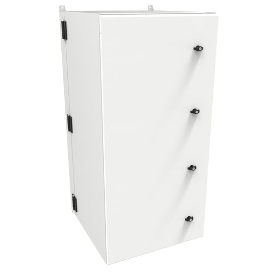 Hammond NWM27U2527SNLG 27U Outdoor Wall-Mount Cabinet, Type 3R/4, Solid Door, No Climate Control, 54.70" H x 25.00" W x 28.49" D, Light Gray.