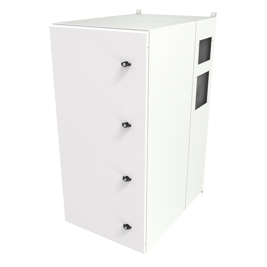 Hammond NWM27U2536SALG 27U Outdoor Wall-Mount Cabinet, Type 3R/4, Solid Door, AC Ready, 54.70" H x 25.00" W x 37.49" D, Light Gray.