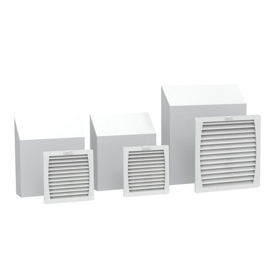 Hammond NWMFH2 Fan, Filter and Rain Hood Kit for 18U/27U NWM Cabinets, 16-Gauge Galvanized Steel, Light Gray.